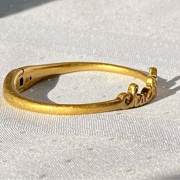 Madewell Hinged Gold Tone Open Cuff Bracelet 6.5" - Picture 2 of 14